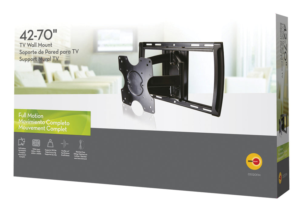 Full-Motion TV-Mauerbeugel fir Schiermer bis 70"