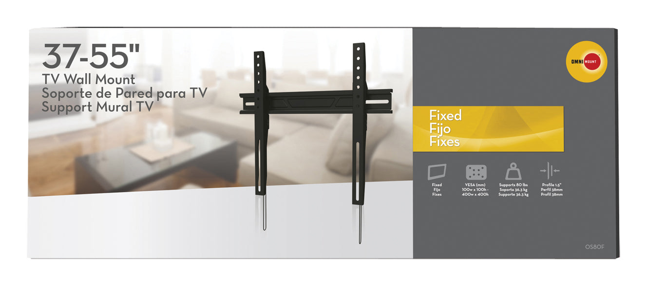Platte fest TV-Mauerbeugel fir Schiermer bis 55"