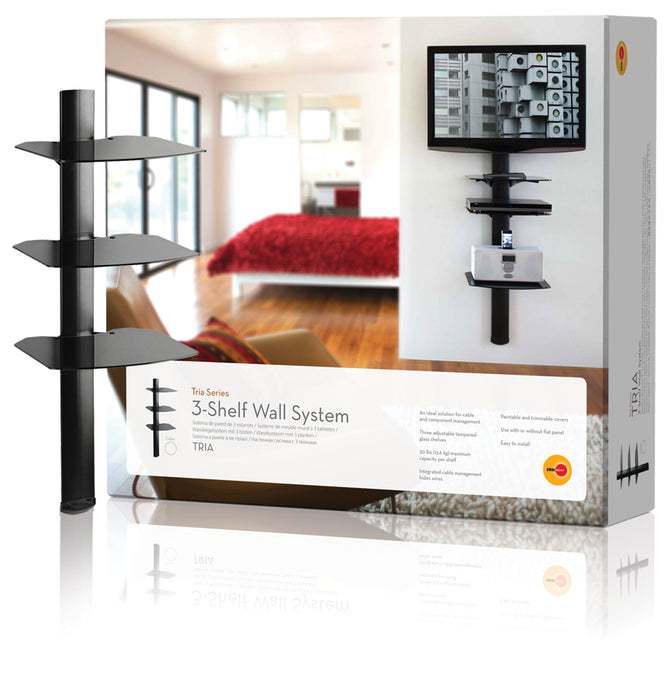 A/V-Plack schwaarz mat 3 Placken