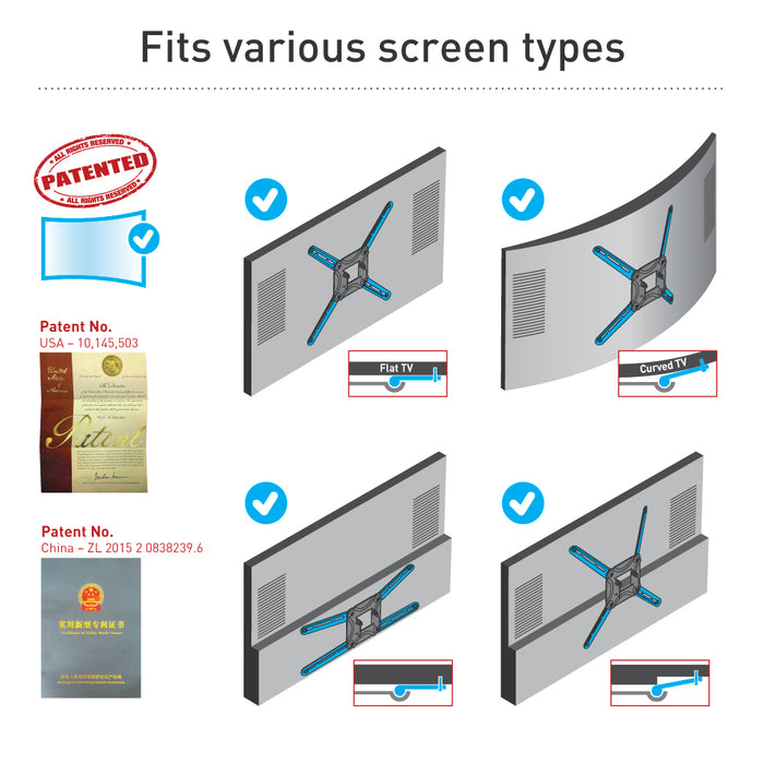 Barkan Mounts Full-Motion-Fernsehstativ bis 57 inch|Universal|VESA 400x400