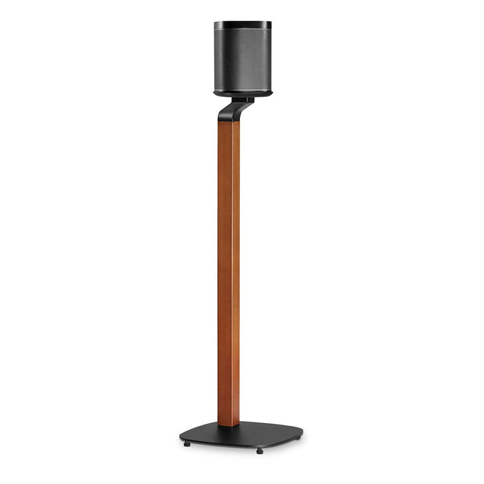 Skandinavesche Design Speakerbeugel fir Sonos One, One SL & PLAY:1 – Holz/Metall-Stänner mat Kabelmanagement an Vibratiounsdämpfung.