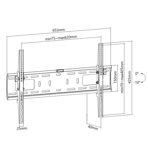 Wolff Mount TV-Mauerbeugel fir Philips TV 37 bis 70 inch – Kippbar – Nëmmen 4 cm platt