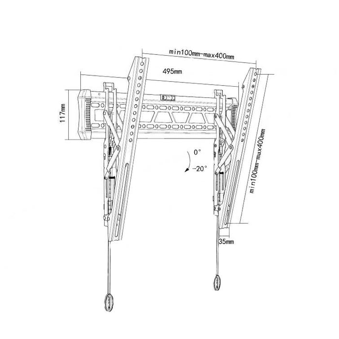 TV-Briet mat Verriegelung bis 55 inch