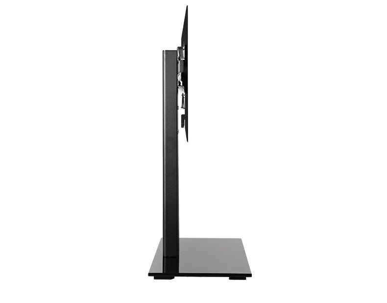 Wolff Mount verriegelbar TV-Fous | Bis 65 inch | Universell | VESA 600x400 | Schwaarz schwéier Glasplack