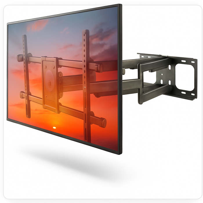 Wolff Mount Starke TV-Mauerbriet 37 bis 90 inch|63 cm vun der Mauer ewech|Dreebar|bis 60 Kilo|VESA 600x400|Universell