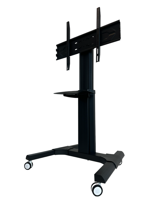 Wolff Mount rullbar TV-Stativ bis 70 inch|universal|Héicht verstellbar|schwaarzt Aluminium|VESA 800x600