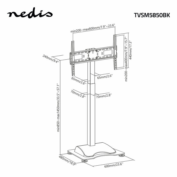 Gemotoriséierten TV-Ständer | 37 bis 75 inch | 50 KG