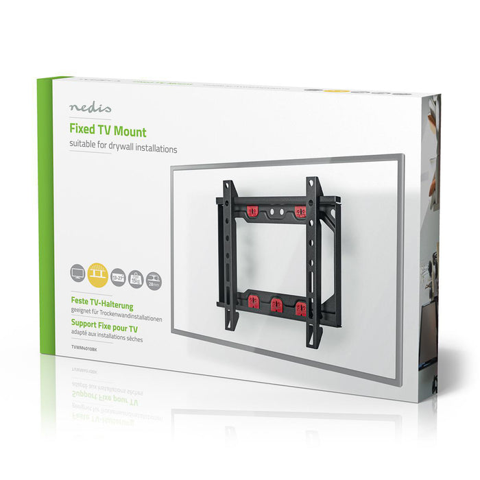 Festen TV-Beugel fir Gipsplack | 13 - 27" | Max. 15 kg | 28 mm Distanz bis Mauer | Schwaarz