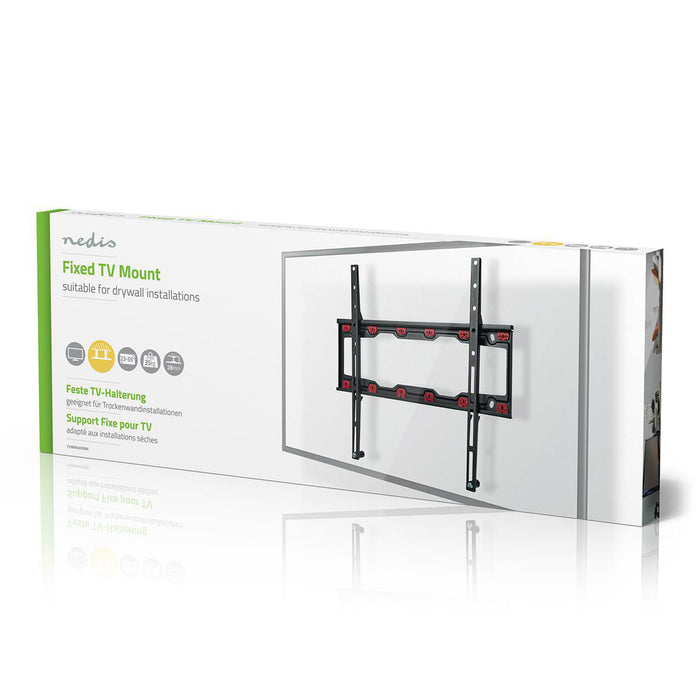 Fixe TV-Beugel fir Gipsplack | Schwaarz | 23 - 55" | Max. 35 kg | 28 mm Ofstand bis bei d'Mauer | Schwaarz