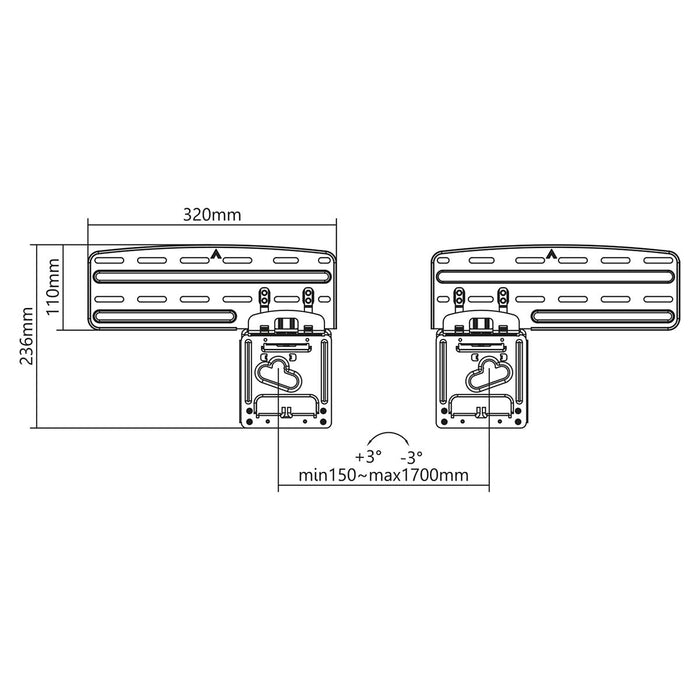 Nedis Fixen TV-Mauerbeugel 43-85 Inch | Max. 60 kg | Micro-Gap Design