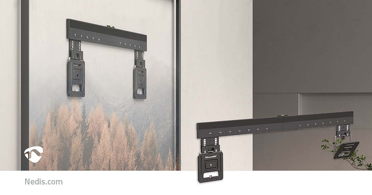 Nedis Fixen TV-Mauerbeugel 43-100 Inch - Ultra dënnen Micro-Gap - Max. 75 kg - Schwaarz - VESA-kompatibel.