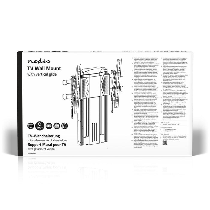 TV Mauermontage| Vertikal| 37 - 60" | Max. 20 kg | 0° ~ -10° Kippwénkel