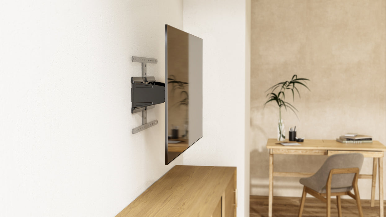 Wolff Mount Ultra-platt Full Motion TV Mauermontage | Distanz 19.5 bis 250mm | Dréibar - käntelbar | VESA 600x400 | Universell