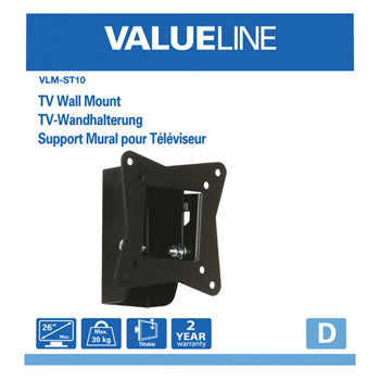 TV-Wandstëtz klappbar fir Schiermer bis 26"