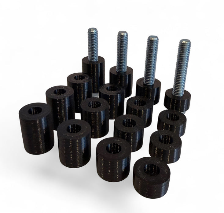 Distanzstécker fir TV-Beugel M8 – Komplett Set mat Schrauwen 10–25 mm