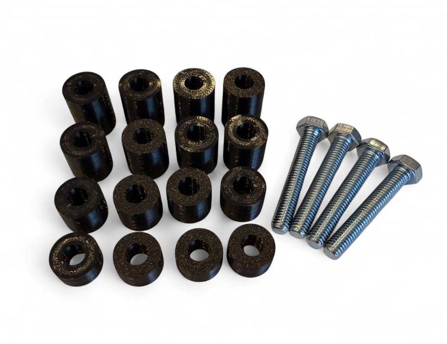 Distanzstécker fir TV-Beugel M8 – Komplett Set mat Schrauwen 10–25 mm