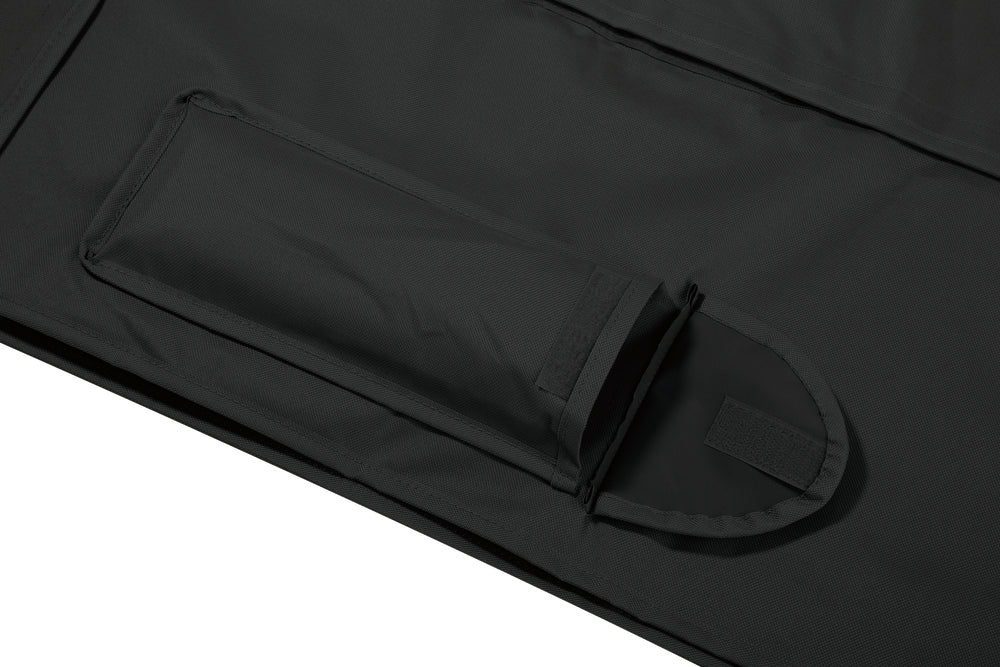 TV-Schutzhooss fir dobaussen | 55" - 58" | Exzellent Qualitéit Oxford-Stoff | Schwaarz