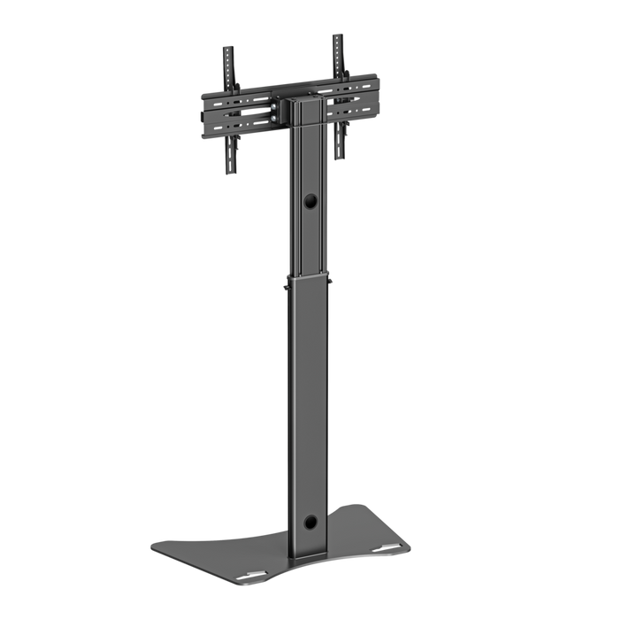 WOLFF MOUNT TV-Buedemstativ Schwaarz – Universelle TV-Stativ 32 bis 70 Inch – An der Héicht verstellbar – VESA bis 800x400 – Max. 50 kg – Fräi stoend
