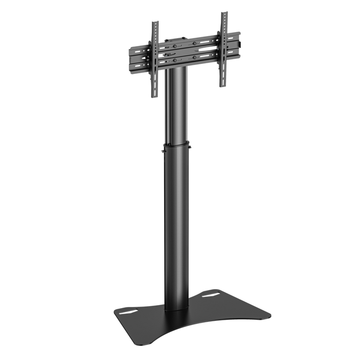 WOLFF MOUNT TV-Buedemstativ Schwaarz – Universelle TV-Stativ 32 bis 70 Inch – An der Héicht verstellbar – VESA bis 800x400 – Max. 50 kg – Fräi stoend
