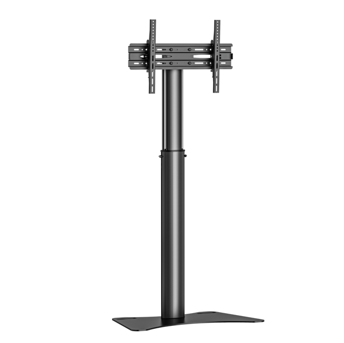 WOLFF MOUNT TV-Buedemstativ Schwaarz – Universelle TV-Stativ 32 bis 70 Inch – An der Héicht verstellbar – VESA bis 800x400 – Max. 50 kg – Fräi stoend