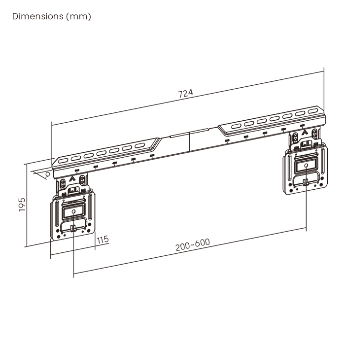 Wolff Mount ultra platte TV-Mauerbeugel 9 mm 32-86 inch | Fixe TV-Beugel bis 75 kg