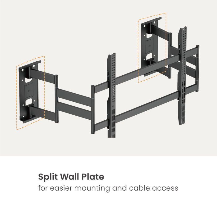 Wolff Mount Heavy Duty TV-Mauerbeugel bis 100 Inch | Ultra platt & Eckmontage