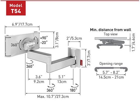 Barkan Full-Motion Tablethalter | 7 - 12" | Dréibar a kipbar | Universell