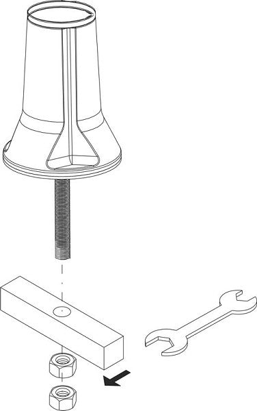 NewStar FPMA-D97GROMMET Montageplack fir Duerchféierung am Schreifdësch