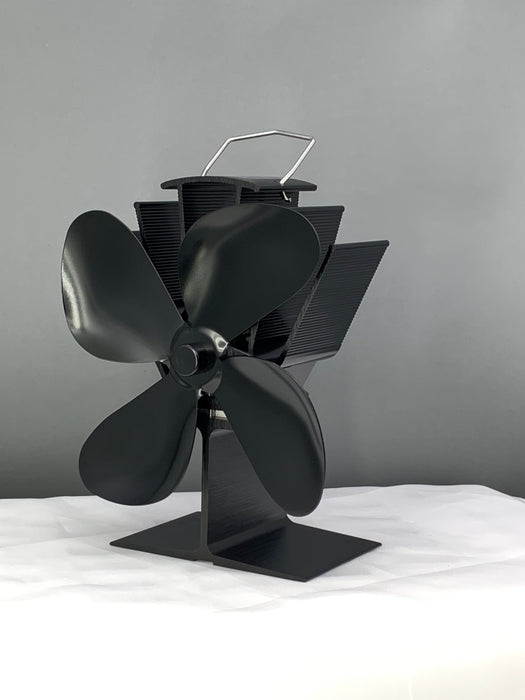 Kamäin-Ventilator Holzueweckel mat 4 Blieder - Eco Fan - Hëtzt ugedriwwene Ventilator