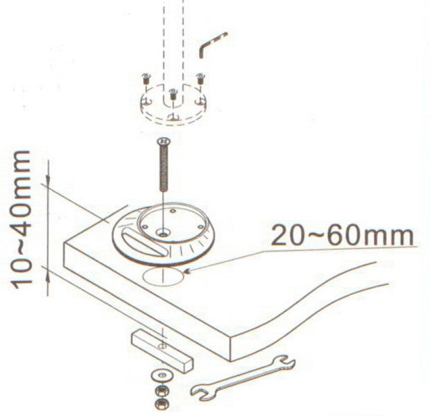 NewStar FPMA-D9GROMMET Montageplack fir Duerchféierung am Schreifdësch