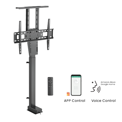 Wolff Mount Elektrësch TV-Lift vertikal bis 80 inch TV a 60 Kilo mat APP an Fernbedienung 106 cm