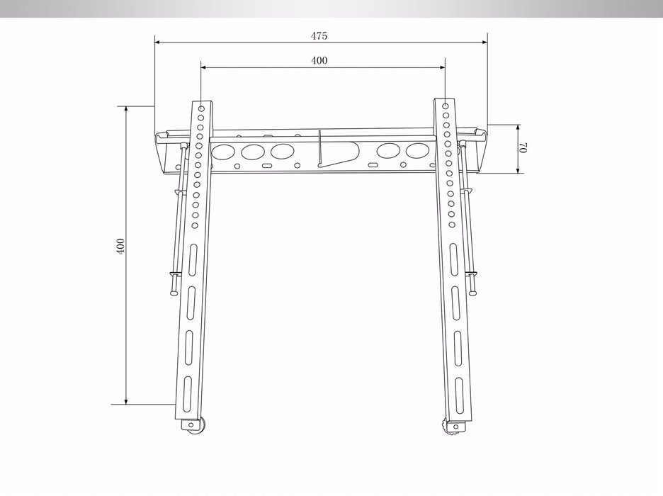 OP=OP Wolff Mount fix spärbar Mauerhalterung fir Écranen bis 55 inch |VESA 400x400 |Universell