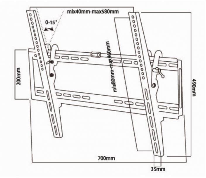 TV-Wandbeugel fir Schiermer bis 65 inch
