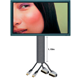 Kabelkanal TV Aluminium schwaarz 5cm breet
